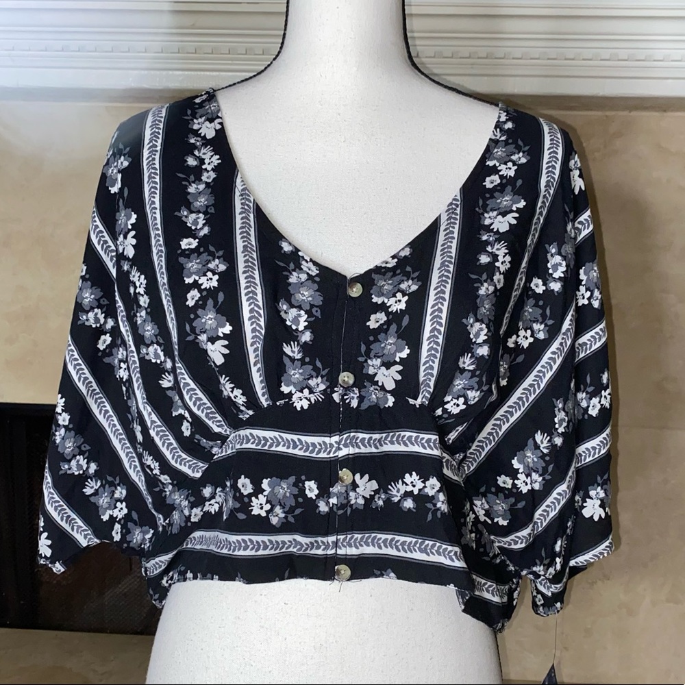 Arizona Black Floral XXL Cropped Top